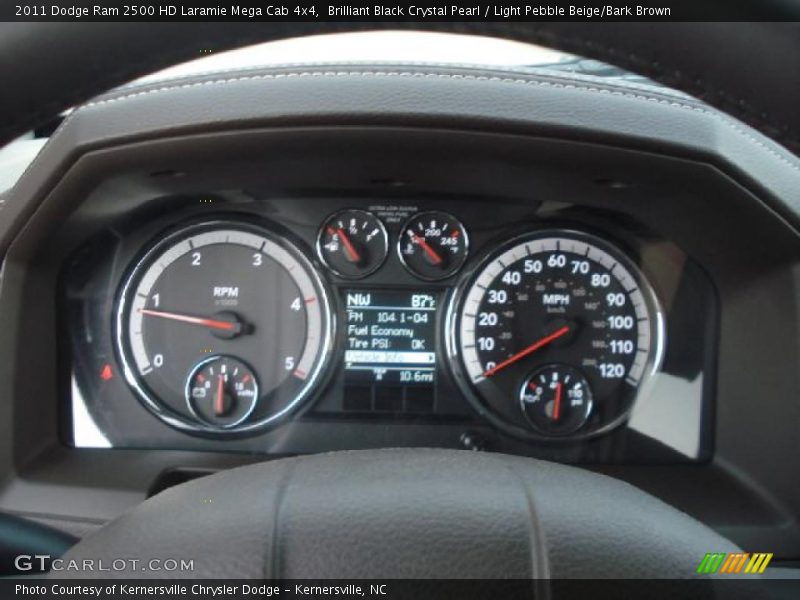 Brilliant Black Crystal Pearl / Light Pebble Beige/Bark Brown 2011 Dodge Ram 2500 HD Laramie Mega Cab 4x4