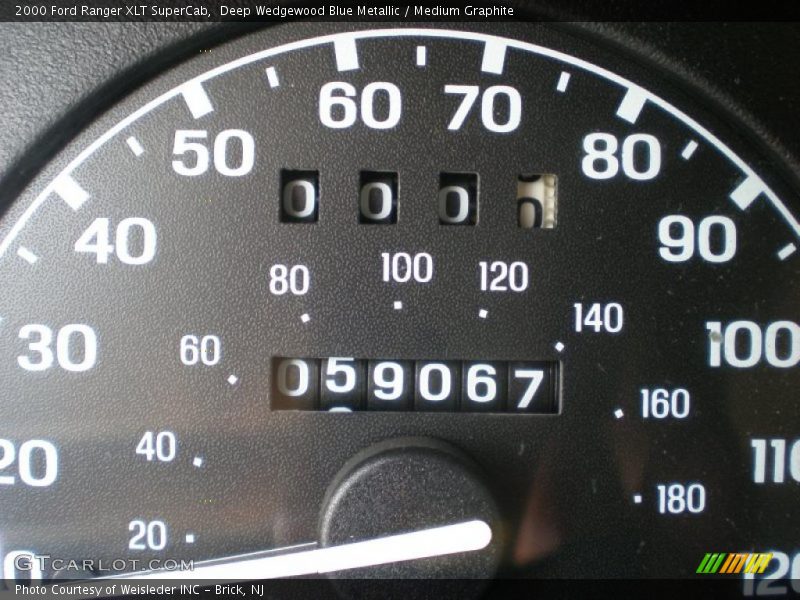 Deep Wedgewood Blue Metallic / Medium Graphite 2000 Ford Ranger XLT SuperCab