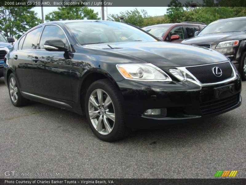 Black Sapphire Pearl / Light Gray 2008 Lexus GS 350 AWD