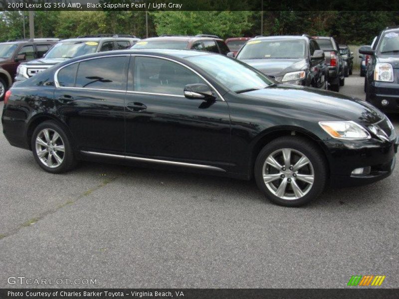 Black Sapphire Pearl / Light Gray 2008 Lexus GS 350 AWD