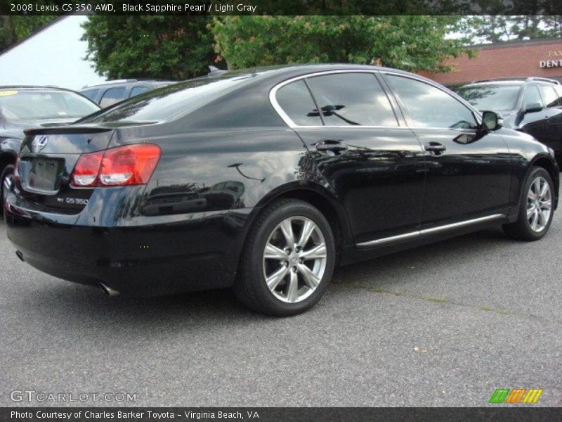 Black Sapphire Pearl / Light Gray 2008 Lexus GS 350 AWD