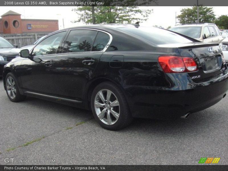 Black Sapphire Pearl / Light Gray 2008 Lexus GS 350 AWD