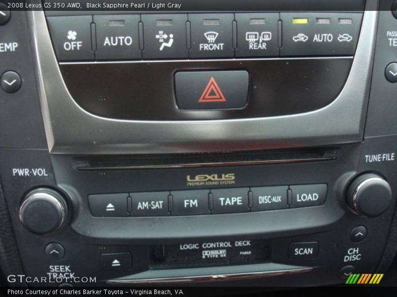 Black Sapphire Pearl / Light Gray 2008 Lexus GS 350 AWD