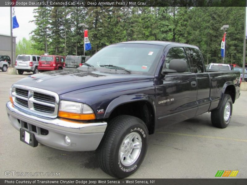 Deep Amethyst Pearl / Mist Gray 1999 Dodge Dakota SLT Extended Cab 4x4