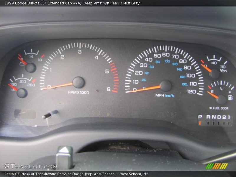 Deep Amethyst Pearl / Mist Gray 1999 Dodge Dakota SLT Extended Cab 4x4