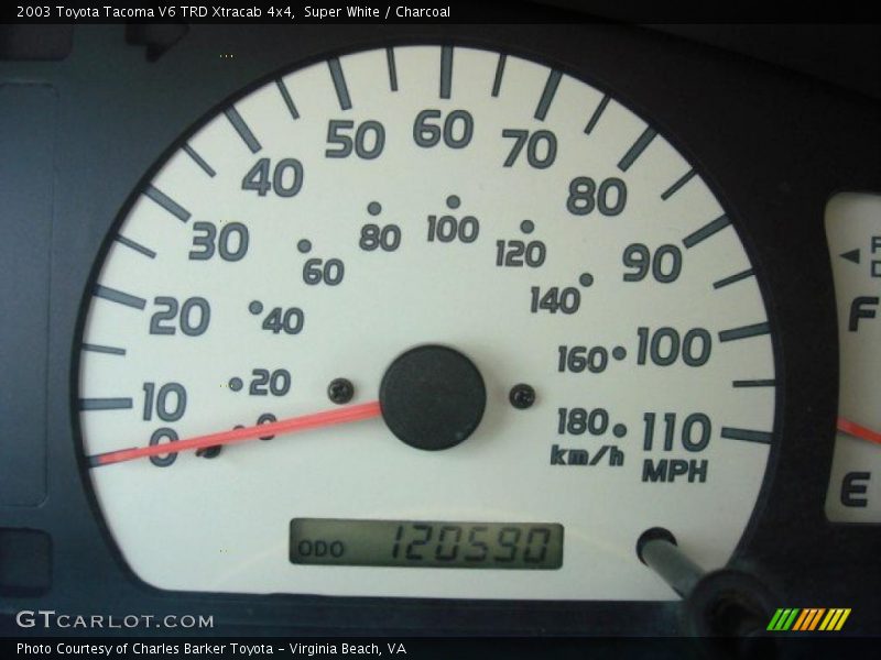 Super White / Charcoal 2003 Toyota Tacoma V6 TRD Xtracab 4x4