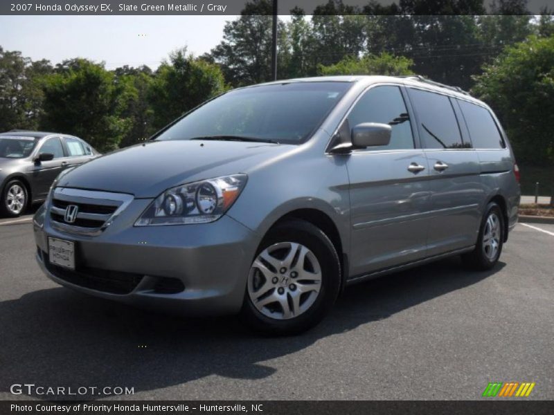 Slate Green Metallic / Gray 2007 Honda Odyssey EX