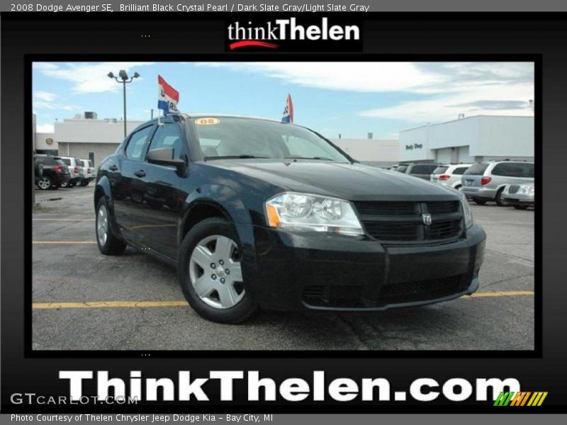 Brilliant Black Crystal Pearl / Dark Slate Gray/Light Slate Gray 2008 Dodge Avenger SE
