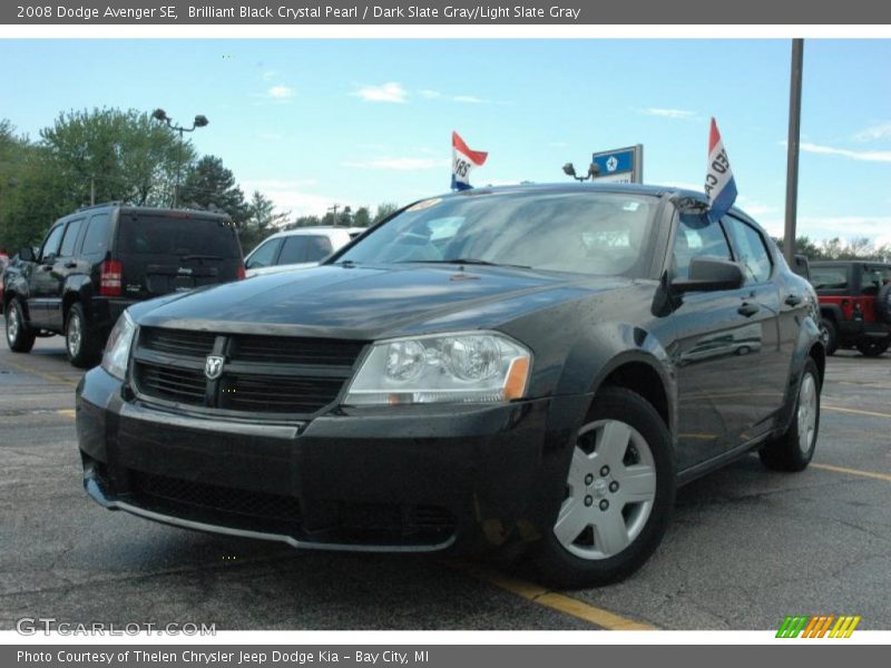 Brilliant Black Crystal Pearl / Dark Slate Gray/Light Slate Gray 2008 Dodge Avenger SE
