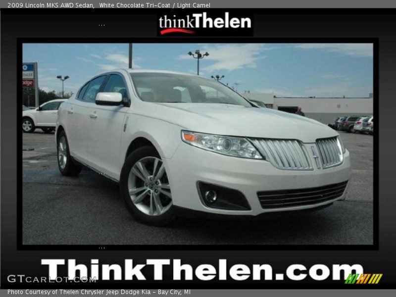 White Chocolate Tri-Coat / Light Camel 2009 Lincoln MKS AWD Sedan