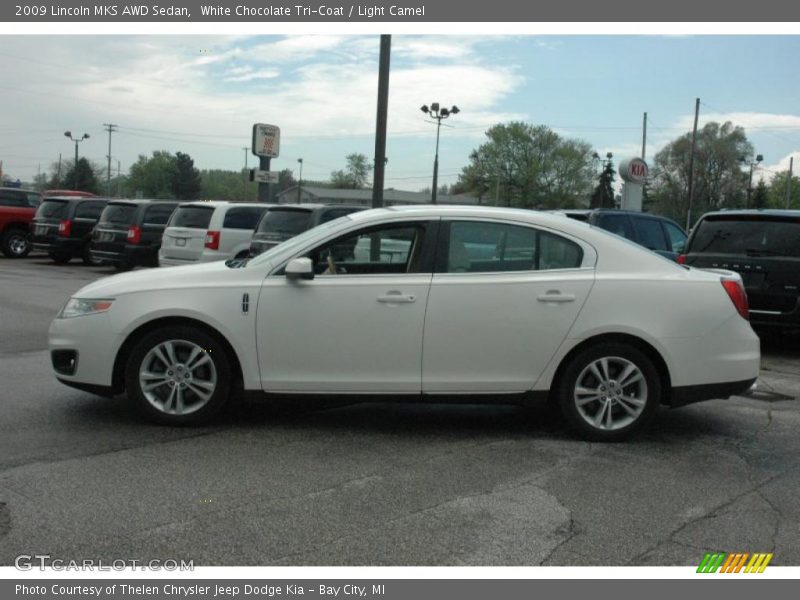 White Chocolate Tri-Coat / Light Camel 2009 Lincoln MKS AWD Sedan