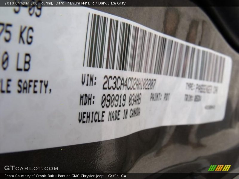 Dark Titanium Metallic / Dark Slate Gray 2010 Chrysler 300 Touring