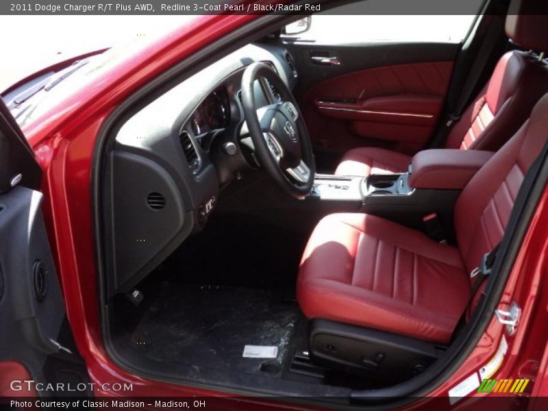  2011 Charger R/T Plus AWD Black/Radar Red Interior