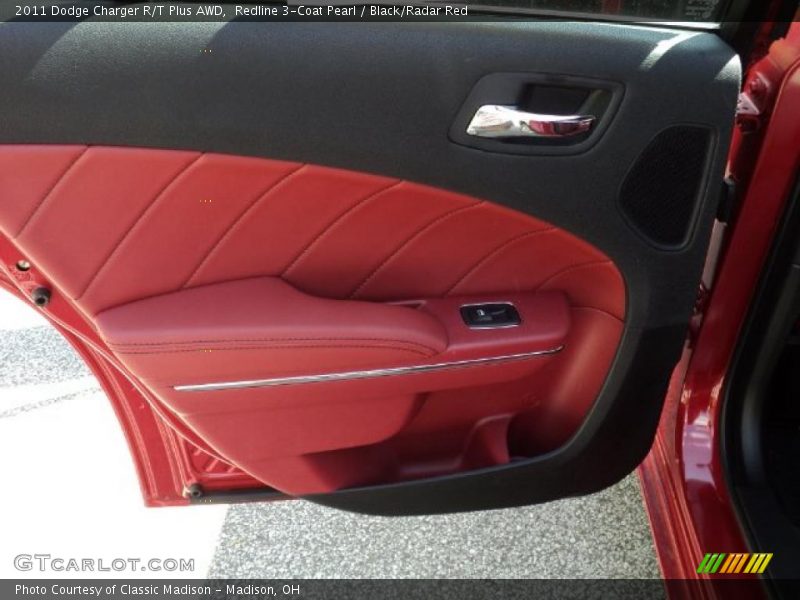 Redline 3-Coat Pearl / Black/Radar Red 2011 Dodge Charger R/T Plus AWD