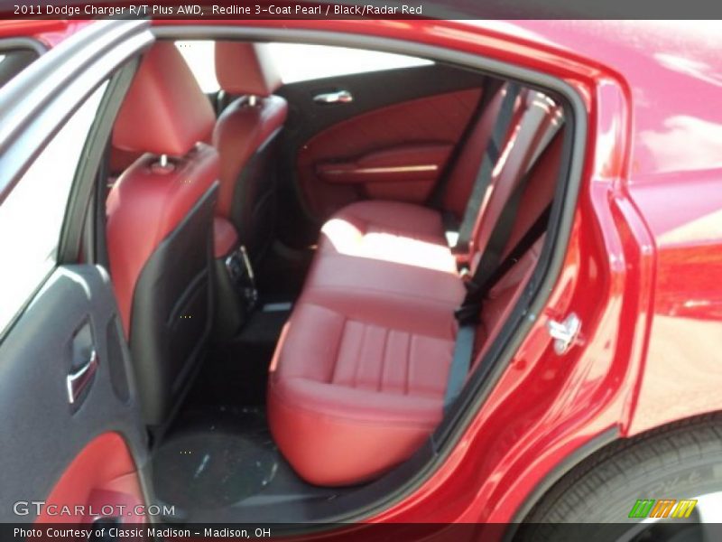 Redline 3-Coat Pearl / Black/Radar Red 2011 Dodge Charger R/T Plus AWD