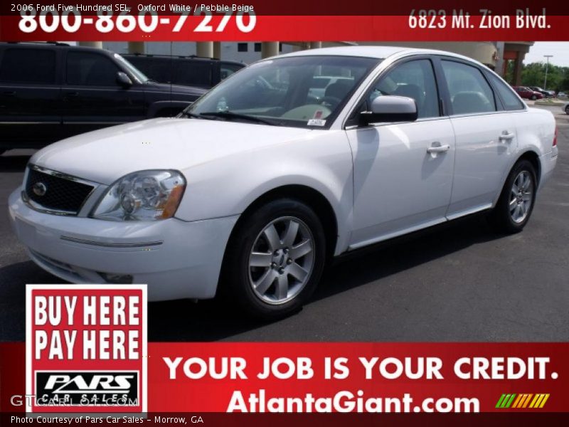 Oxford White / Pebble Beige 2006 Ford Five Hundred SEL