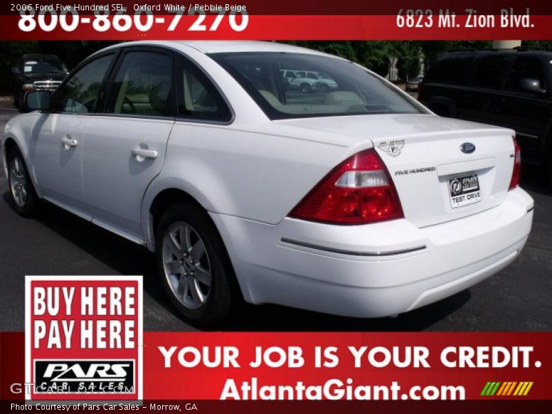 Oxford White / Pebble Beige 2006 Ford Five Hundred SEL
