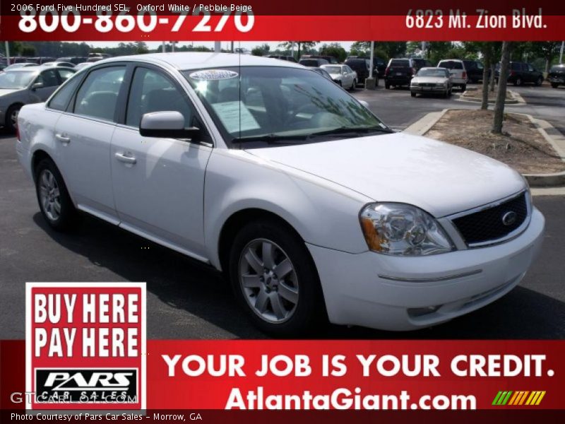 Oxford White / Pebble Beige 2006 Ford Five Hundred SEL