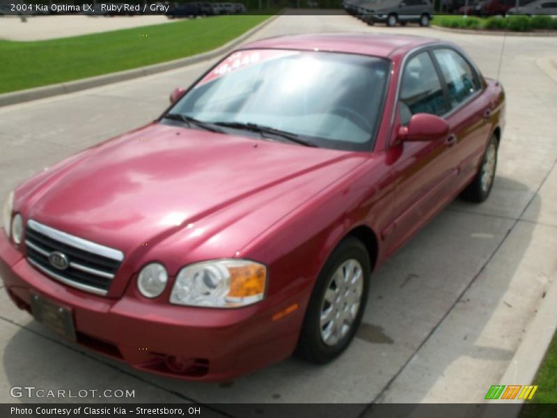 Ruby Red / Gray 2004 Kia Optima LX