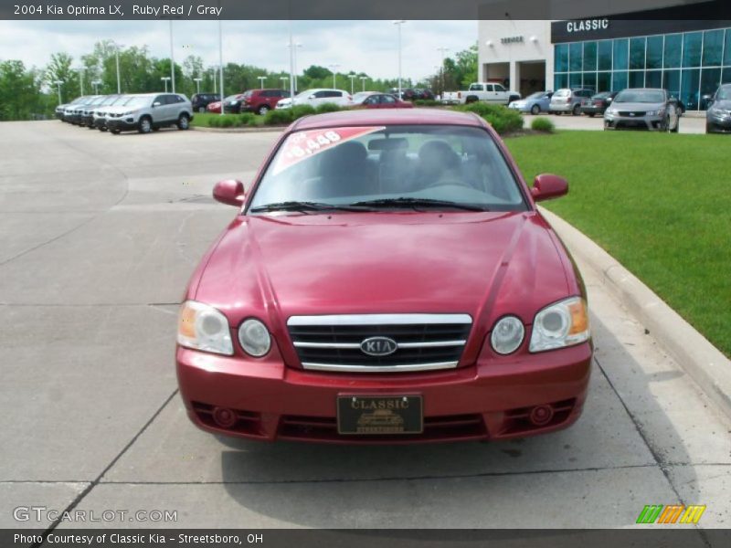 Ruby Red / Gray 2004 Kia Optima LX
