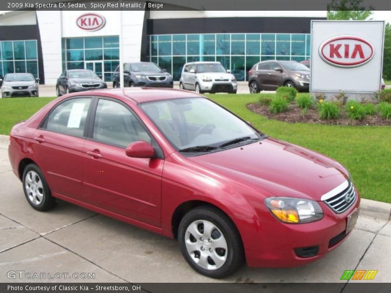 Spicy Red Metallic / Beige 2009 Kia Spectra EX Sedan