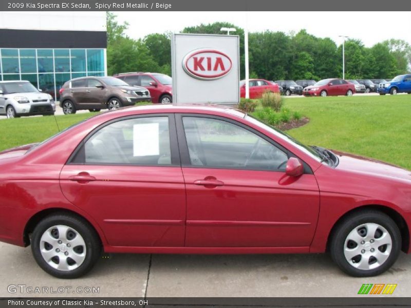 Spicy Red Metallic / Beige 2009 Kia Spectra EX Sedan