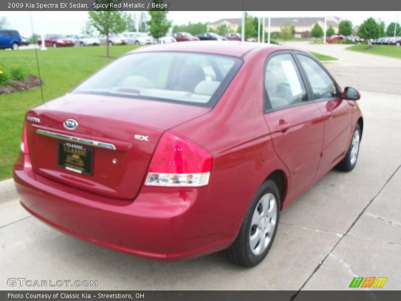 Spicy Red Metallic / Beige 2009 Kia Spectra EX Sedan