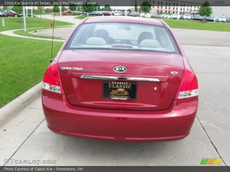 Spicy Red Metallic / Beige 2009 Kia Spectra EX Sedan