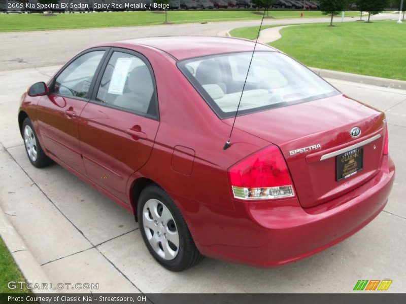 Spicy Red Metallic / Beige 2009 Kia Spectra EX Sedan