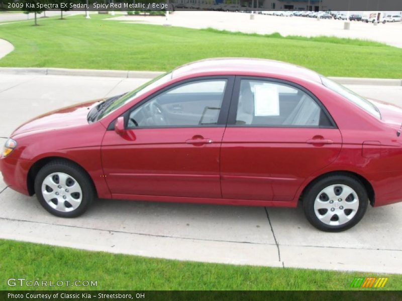 Spicy Red Metallic / Beige 2009 Kia Spectra EX Sedan