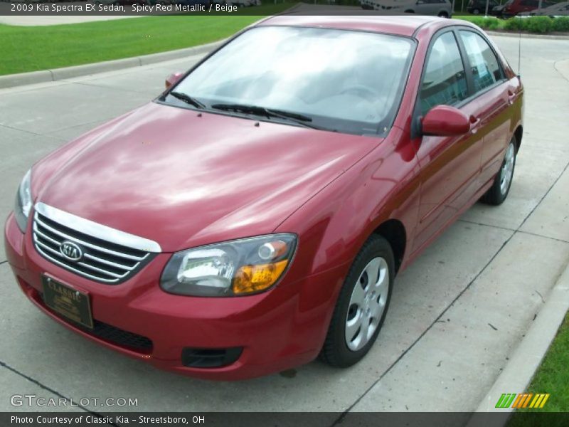 Spicy Red Metallic / Beige 2009 Kia Spectra EX Sedan