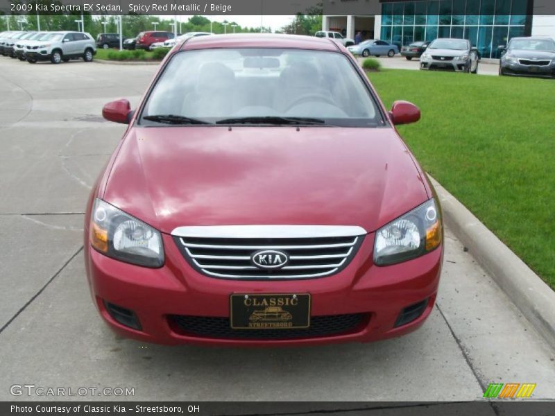 Spicy Red Metallic / Beige 2009 Kia Spectra EX Sedan