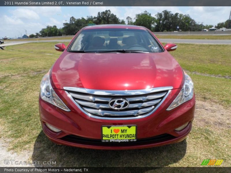 Venetian Red / Camel 2011 Hyundai Sonata Limited 2.0T