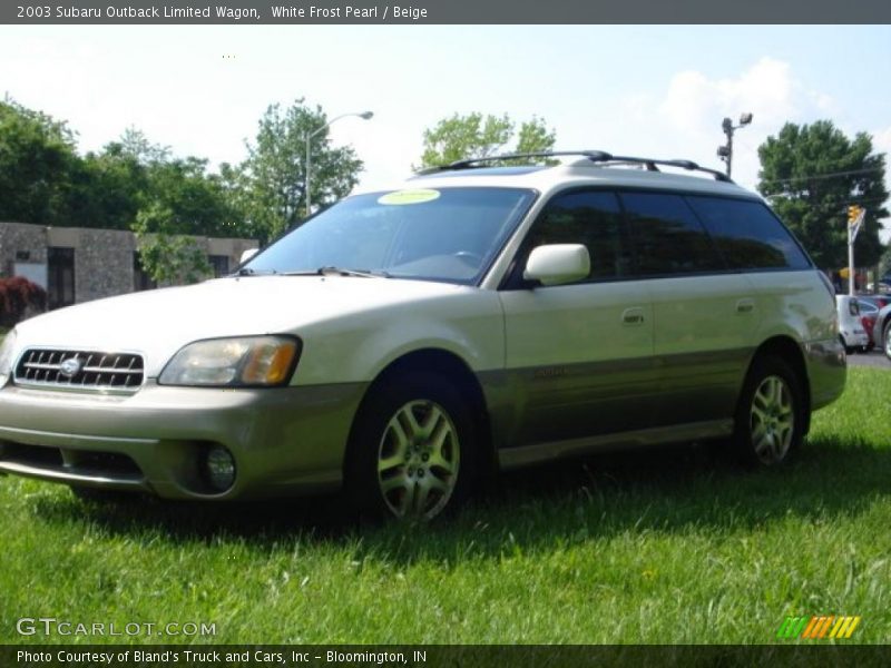 White Frost Pearl / Beige 2003 Subaru Outback Limited Wagon
