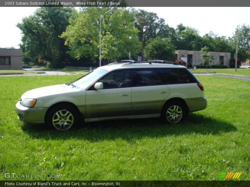 White Frost Pearl / Beige 2003 Subaru Outback Limited Wagon