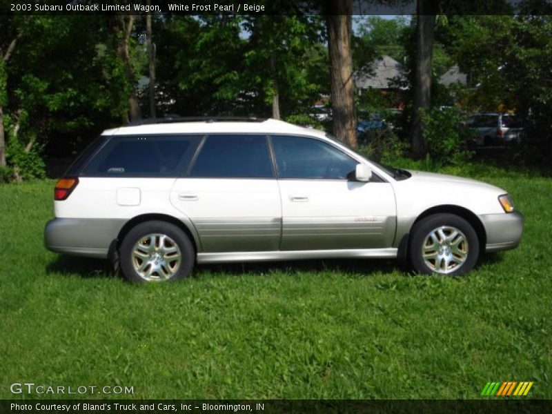 White Frost Pearl / Beige 2003 Subaru Outback Limited Wagon