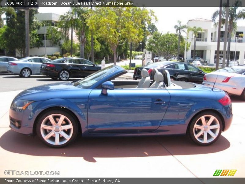 Ocean Blue Pearl Effect / Limestone Grey 2008 Audi TT 2.0T Roadster