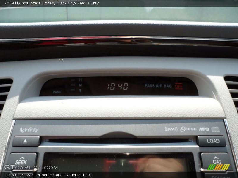 Black Onyx Pearl / Gray 2009 Hyundai Azera Limited