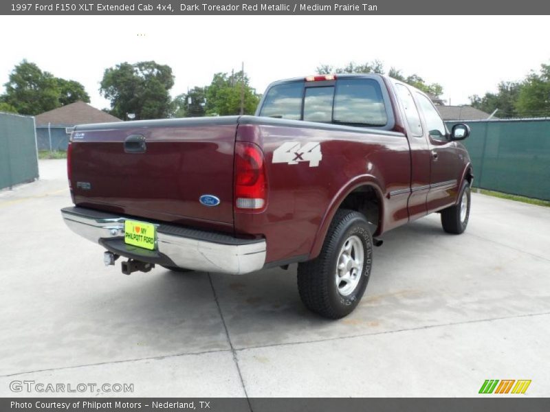 Dark Toreador Red Metallic / Medium Prairie Tan 1997 Ford F150 XLT Extended Cab 4x4