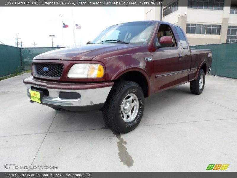 Dark Toreador Red Metallic / Medium Prairie Tan 1997 Ford F150 XLT Extended Cab 4x4