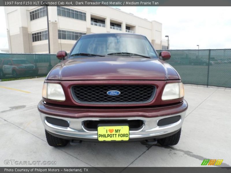 Dark Toreador Red Metallic / Medium Prairie Tan 1997 Ford F150 XLT Extended Cab 4x4