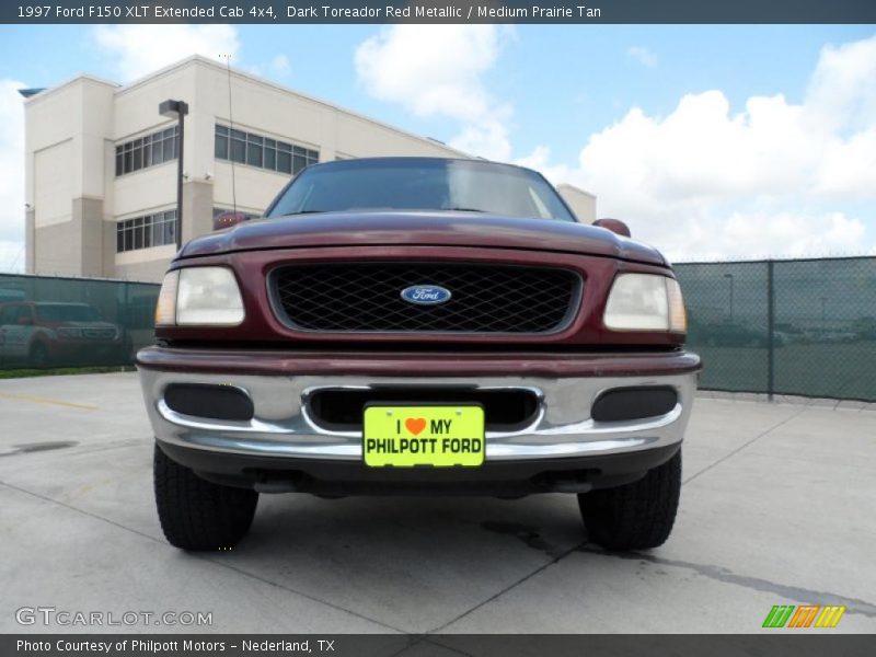 Dark Toreador Red Metallic / Medium Prairie Tan 1997 Ford F150 XLT Extended Cab 4x4