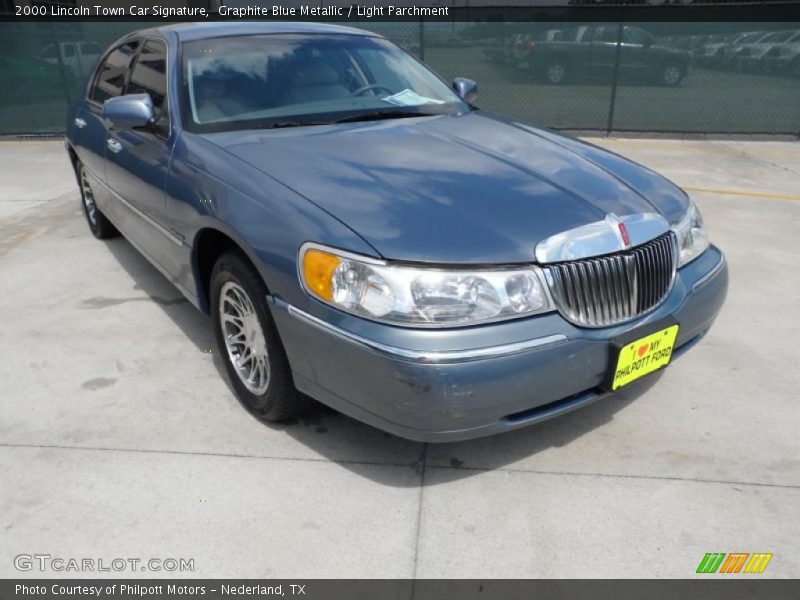 Graphite Blue Metallic / Light Parchment 2000 Lincoln Town Car Signature