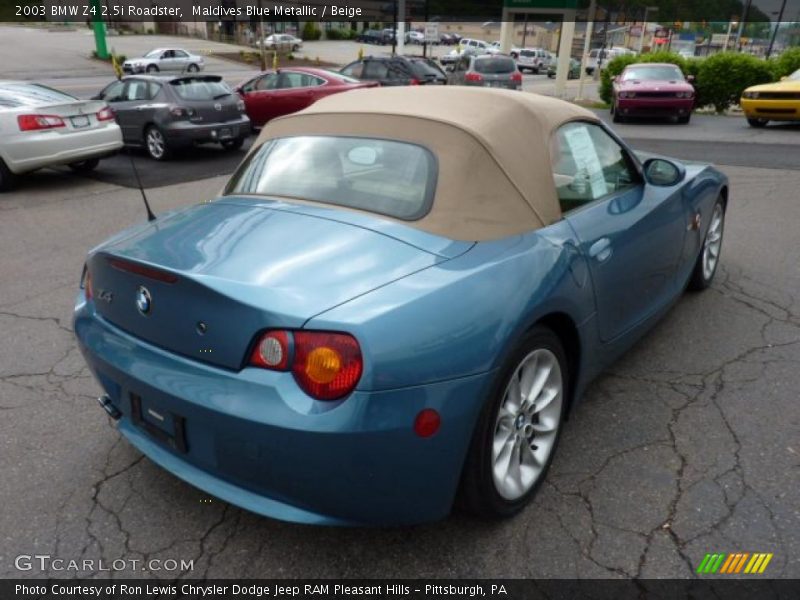 Maldives Blue Metallic / Beige 2003 BMW Z4 2.5i Roadster