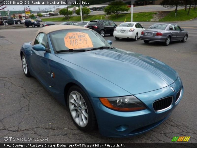 Maldives Blue Metallic / Beige 2003 BMW Z4 2.5i Roadster