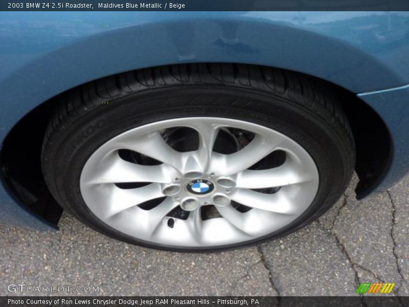 Maldives Blue Metallic / Beige 2003 BMW Z4 2.5i Roadster