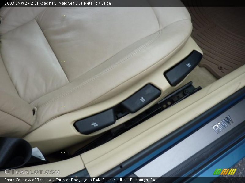 Maldives Blue Metallic / Beige 2003 BMW Z4 2.5i Roadster