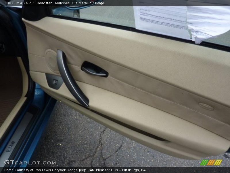 Maldives Blue Metallic / Beige 2003 BMW Z4 2.5i Roadster