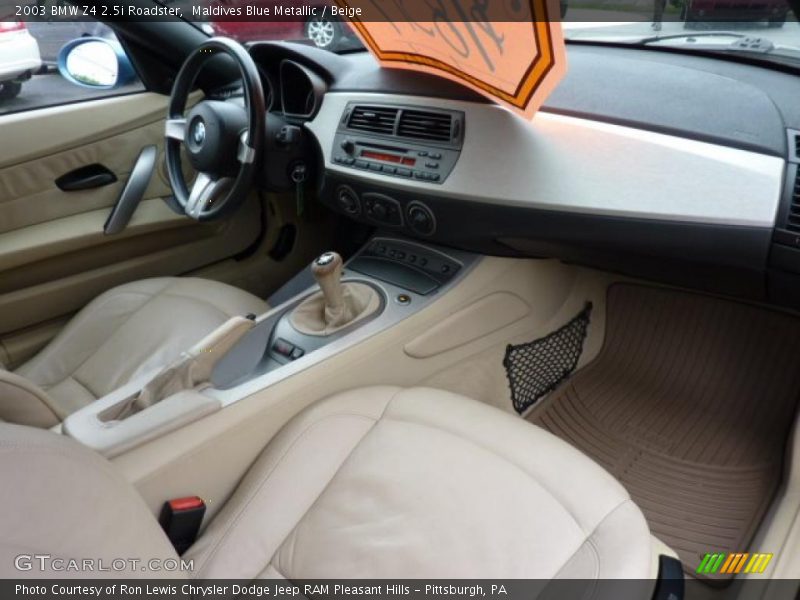 Maldives Blue Metallic / Beige 2003 BMW Z4 2.5i Roadster