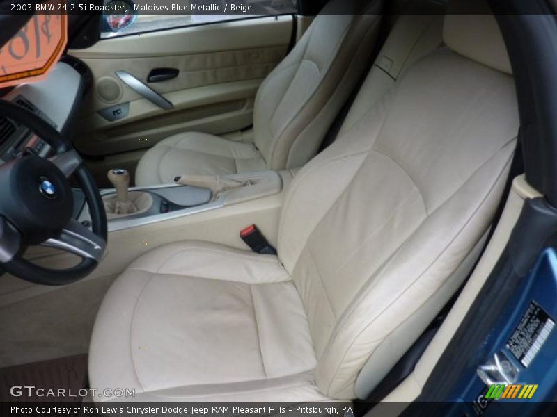 Maldives Blue Metallic / Beige 2003 BMW Z4 2.5i Roadster